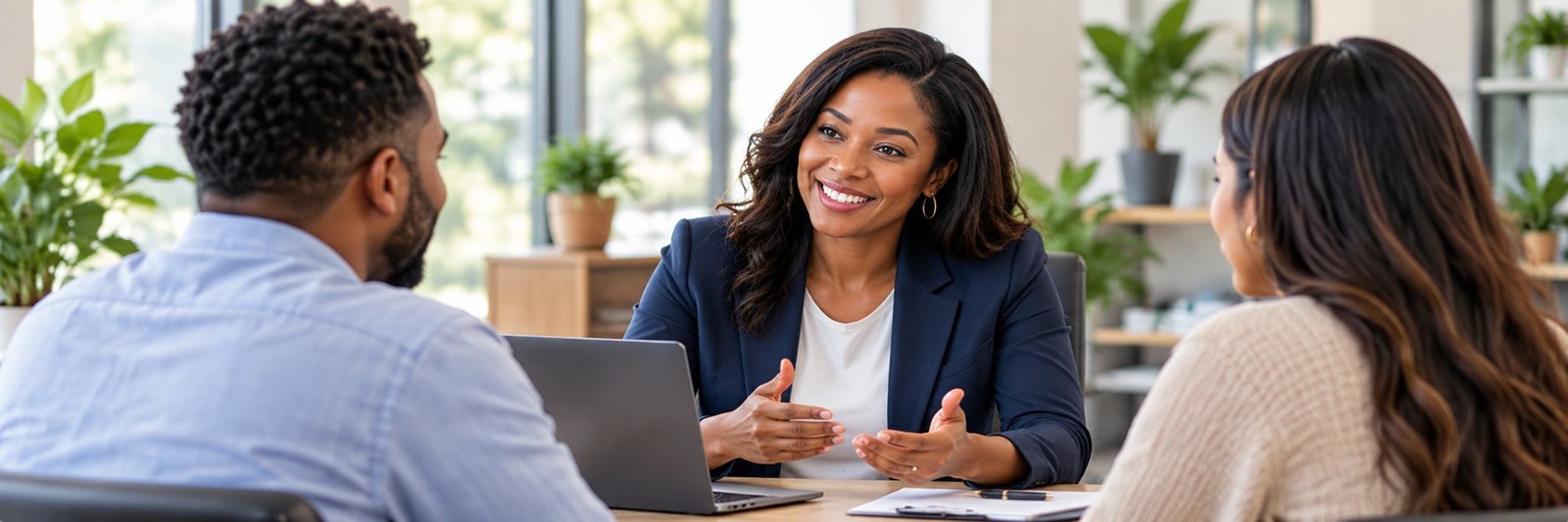 An advisor discussing insurance with clients
