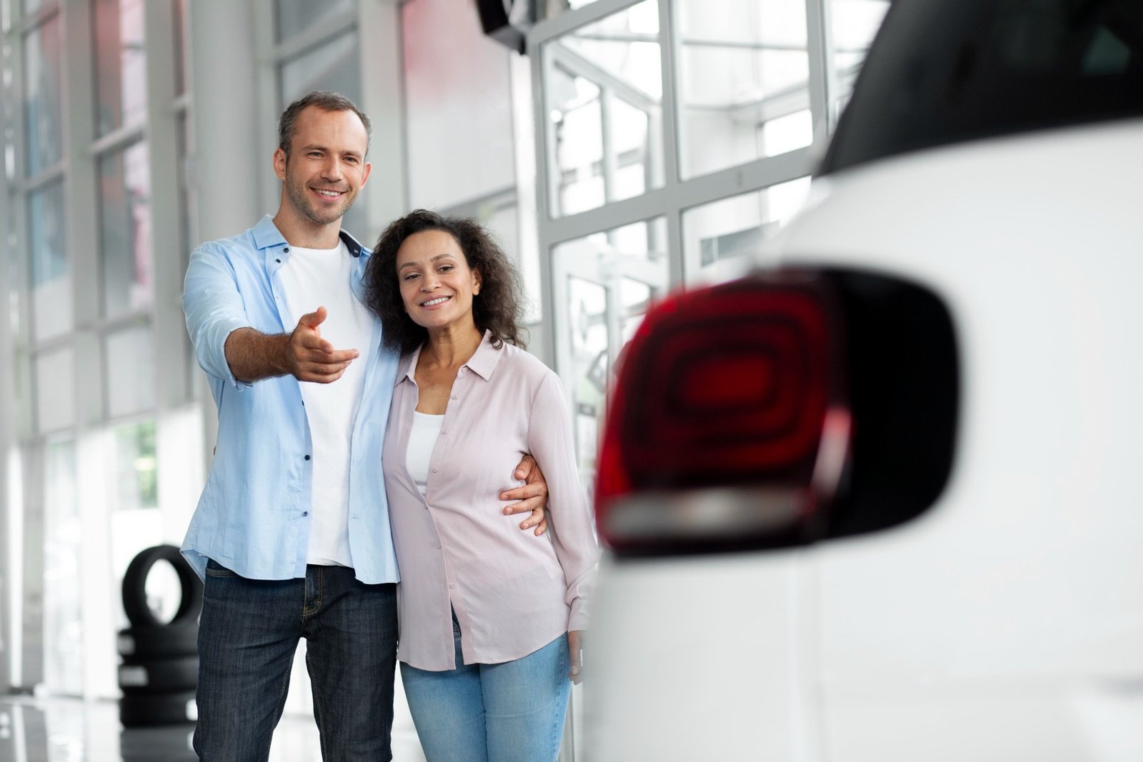 A couple choosing their next car